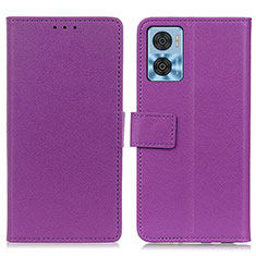 Custodia Portafoglio In Pelle Cover con Supporto M08L per Motorola Moto E22i Viola