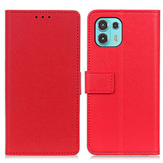 Custodia Portafoglio In Pelle Cover con Supporto M08L per Motorola Moto Edge 20 Lite 5G Rosso