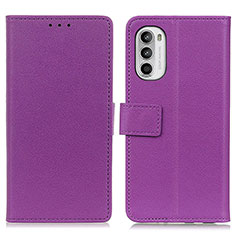 Custodia Portafoglio In Pelle Cover con Supporto M08L per Motorola Moto Edge (2022) 5G Viola