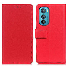 Custodia Portafoglio In Pelle Cover con Supporto M08L per Motorola Moto Edge 30 5G Rosso