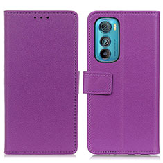 Custodia Portafoglio In Pelle Cover con Supporto M08L per Motorola Moto Edge 30 5G Viola