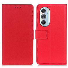 Custodia Portafoglio In Pelle Cover con Supporto M08L per Motorola Moto Edge 30 Pro 5G Rosso