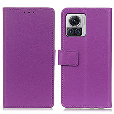 Custodia Portafoglio In Pelle Cover con Supporto M08L per Motorola Moto Edge 30 Ultra 5G Viola