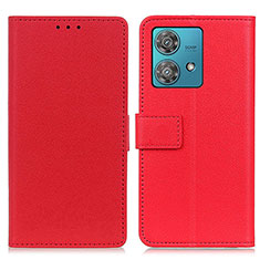 Custodia Portafoglio In Pelle Cover con Supporto M08L per Motorola Moto Edge 40 Neo 5G Rosso