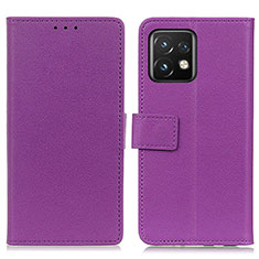 Custodia Portafoglio In Pelle Cover con Supporto M08L per Motorola Moto Edge 40 Pro 5G Viola