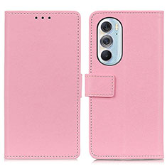 Custodia Portafoglio In Pelle Cover con Supporto M08L per Motorola Moto Edge Plus (2022) 5G Rosa