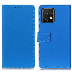 Custodia Portafoglio In Pelle Cover con Supporto M08L per Motorola Moto Edge Plus (2023) 5G Blu