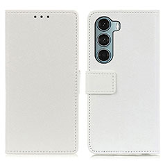 Custodia Portafoglio In Pelle Cover con Supporto M08L per Motorola Moto Edge S30 5G Bianco
