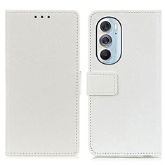 Custodia Portafoglio In Pelle Cover con Supporto M08L per Motorola Moto Edge X30 5G Bianco