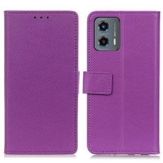 Custodia Portafoglio In Pelle Cover con Supporto M08L per Motorola Moto G 5G (2023) Viola