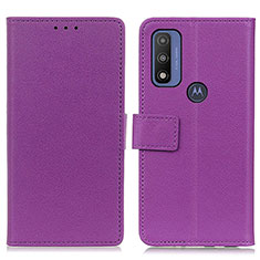 Custodia Portafoglio In Pelle Cover con Supporto M08L per Motorola Moto G Pure Viola