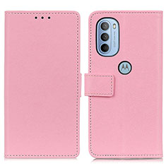 Custodia Portafoglio In Pelle Cover con Supporto M08L per Motorola Moto G31 Rosa