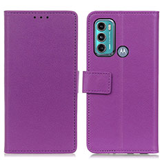 Custodia Portafoglio In Pelle Cover con Supporto M08L per Motorola Moto G40 Fusion Viola