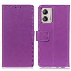 Custodia Portafoglio In Pelle Cover con Supporto M08L per Motorola Moto G53y 5G Viola