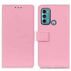 Custodia Portafoglio In Pelle Cover con Supporto M08L per Motorola Moto G60 Rosa