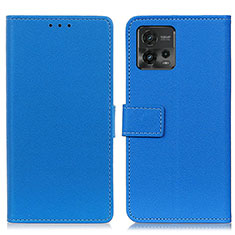 Custodia Portafoglio In Pelle Cover con Supporto M08L per Motorola Moto G72 Blu