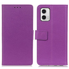 Custodia Portafoglio In Pelle Cover con Supporto M08L per Motorola Moto G73 5G Viola