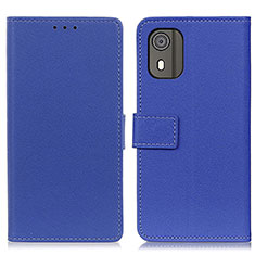 Custodia Portafoglio In Pelle Cover con Supporto M08L per Nokia C02 Blu