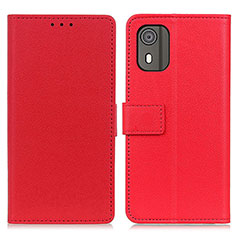 Custodia Portafoglio In Pelle Cover con Supporto M08L per Nokia C02 Rosso