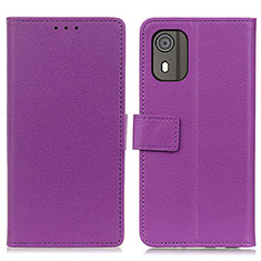 Custodia Portafoglio In Pelle Cover con Supporto M08L per Nokia C02 Viola