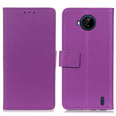 Custodia Portafoglio In Pelle Cover con Supporto M08L per Nokia C20 Plus Viola