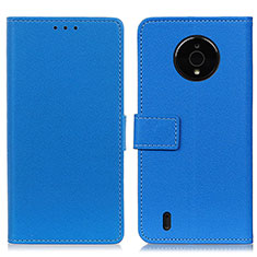 Custodia Portafoglio In Pelle Cover con Supporto M08L per Nokia C200 Blu