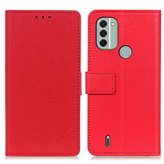 Custodia Portafoglio In Pelle Cover con Supporto M08L per Nokia C31 Rosso