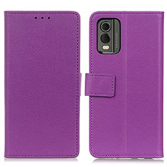 Custodia Portafoglio In Pelle Cover con Supporto M08L per Nokia C32 Viola