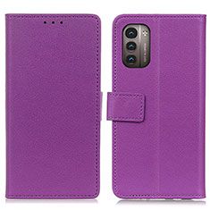 Custodia Portafoglio In Pelle Cover con Supporto M08L per Nokia G11 Viola