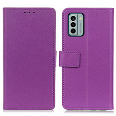 Custodia Portafoglio In Pelle Cover con Supporto M08L per Nokia G22 Viola