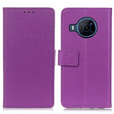 Custodia Portafoglio In Pelle Cover con Supporto M08L per Nokia X100 5G Viola