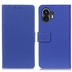 Custodia Portafoglio In Pelle Cover con Supporto M08L per Nothing Phone 2 Blu