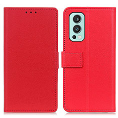 Custodia Portafoglio In Pelle Cover con Supporto M08L per OnePlus Nord 2 5G Rosso