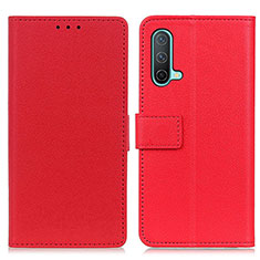 Custodia Portafoglio In Pelle Cover con Supporto M08L per OnePlus Nord CE 5G Rosso