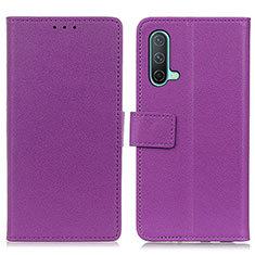 Custodia Portafoglio In Pelle Cover con Supporto M08L per OnePlus Nord CE 5G Viola