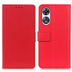 Custodia Portafoglio In Pelle Cover con Supporto M08L per Oppo A38 Rosso