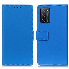 Custodia Portafoglio In Pelle Cover con Supporto M08L per Oppo A53s 5G Blu