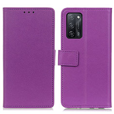 Custodia Portafoglio In Pelle Cover con Supporto M08L per Oppo A53s 5G Viola