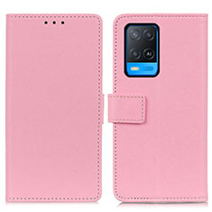 Custodia Portafoglio In Pelle Cover con Supporto M08L per Oppo A54 4G Rosa