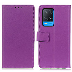 Custodia Portafoglio In Pelle Cover con Supporto M08L per Oppo A54 4G Viola