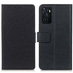 Custodia Portafoglio In Pelle Cover con Supporto M08L per Oppo A55S 5G Nero