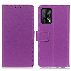 Custodia Portafoglio In Pelle Cover con Supporto M08L per Oppo F19s Viola