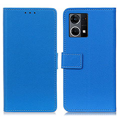 Custodia Portafoglio In Pelle Cover con Supporto M08L per Oppo F21 Pro 4G Blu