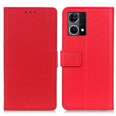 Custodia Portafoglio In Pelle Cover con Supporto M08L per Oppo F21 Pro 4G Rosso