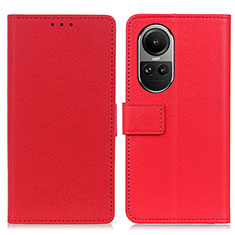 Custodia Portafoglio In Pelle Cover con Supporto M08L per Oppo Reno10 5G Rosso