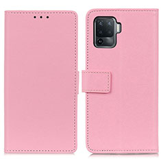 Custodia Portafoglio In Pelle Cover con Supporto M08L per Oppo Reno5 F Rosa