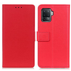 Custodia Portafoglio In Pelle Cover con Supporto M08L per Oppo Reno5 Lite Rosso