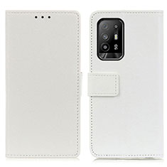 Custodia Portafoglio In Pelle Cover con Supporto M08L per Oppo Reno5 Z 5G Bianco