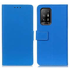 Custodia Portafoglio In Pelle Cover con Supporto M08L per Oppo Reno5 Z 5G Blu