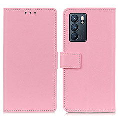 Custodia Portafoglio In Pelle Cover con Supporto M08L per Oppo Reno6 5G Rosa